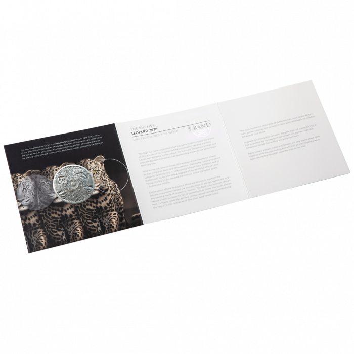 2020 Big Five Leopard - 1 Oz Silver - South African Mint - Brilliant Uncirculated - CoinsTV