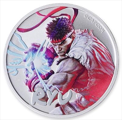 2022 Tuvalu Street Fighter - Ryu - 1oz 9999 Silver Coloured BU Coin