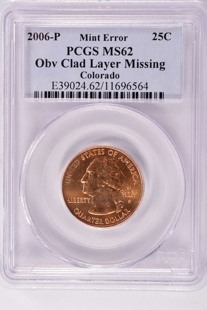 2006 Colorado Quarter - Obverse Missing Clad Layer - PCGS MS62 Red - CoinsTV