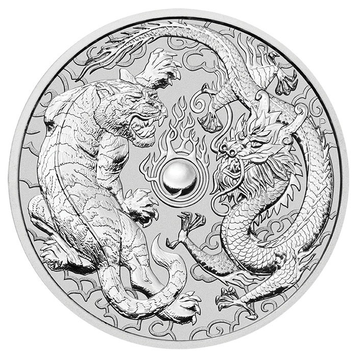 2020 Australia Dragon & Tiger - 10 oz Silver BU- Perth Mint