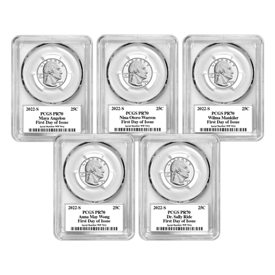 2022 5 Pc. Truman Triumph Proof Quarter Set - PCGS PR70 - CoinsTV