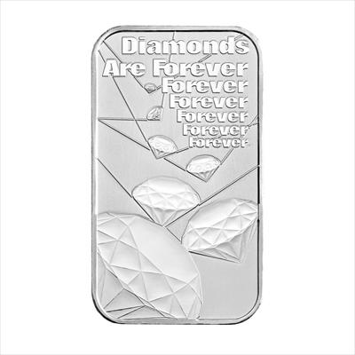 2022 Great Britain James Bond 007 - Diamonds Are Forever - 1 oz .9999 Silver Bar - CoinsTV