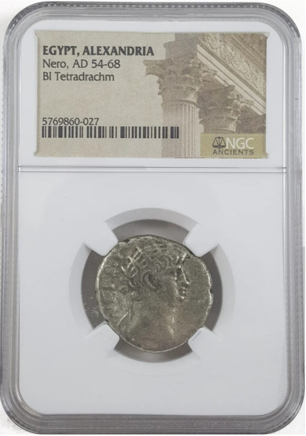Ancient Roman Silver - Emperor Nero - Egyptian Billon Tetradrachm - NGC Certified - CoinsTV