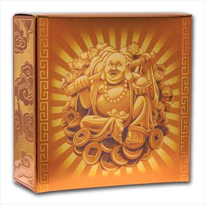2021 Tuvalu Gold Laughing Buddha - 1 oz Gold Proof & Jade Inlay - CoinsTV