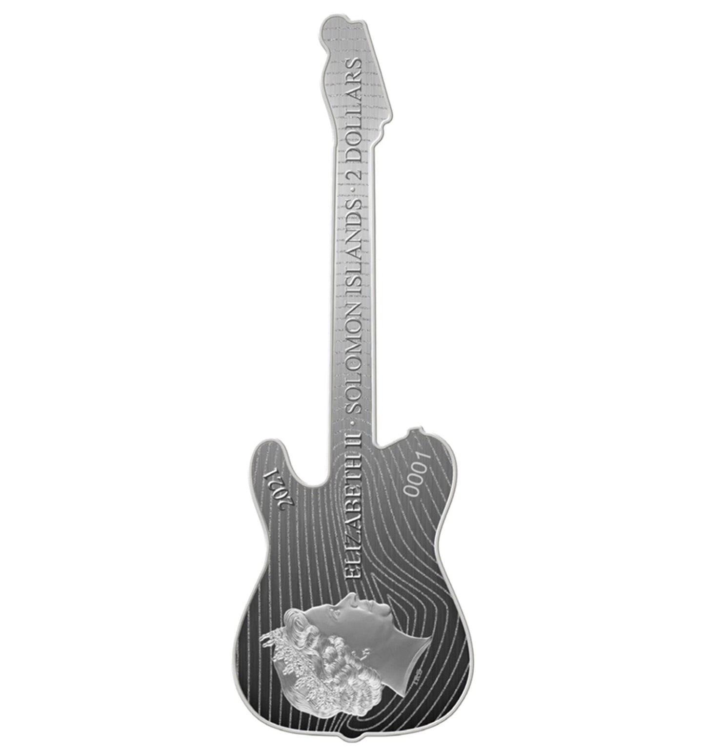 2021 Solomon Islands Fender Telecaster Guitar $2 Reverse Proof NGC PF70 - CoinsTV