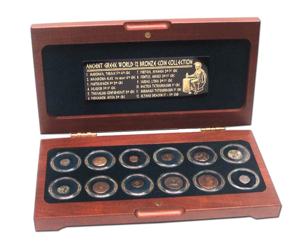 The Greek World: Box of 12 Bronze Coins from the Time of Ancient Greece - CoinsTV