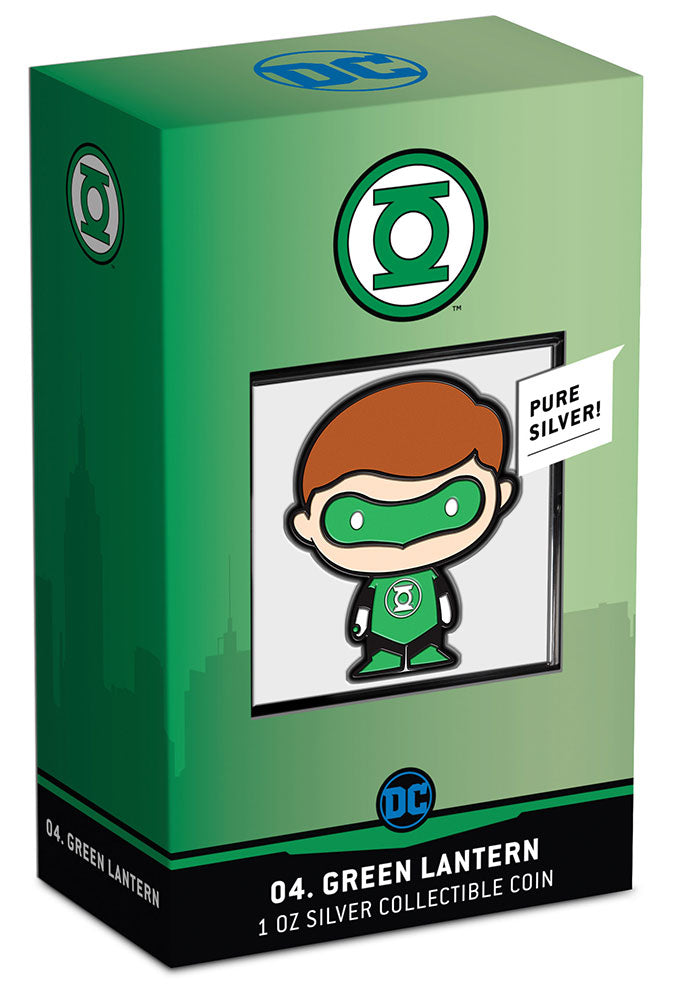 2020 Green Lantern Chibi Collection 1 oz Silver Coin - New Zealand Mint - CoinsTV