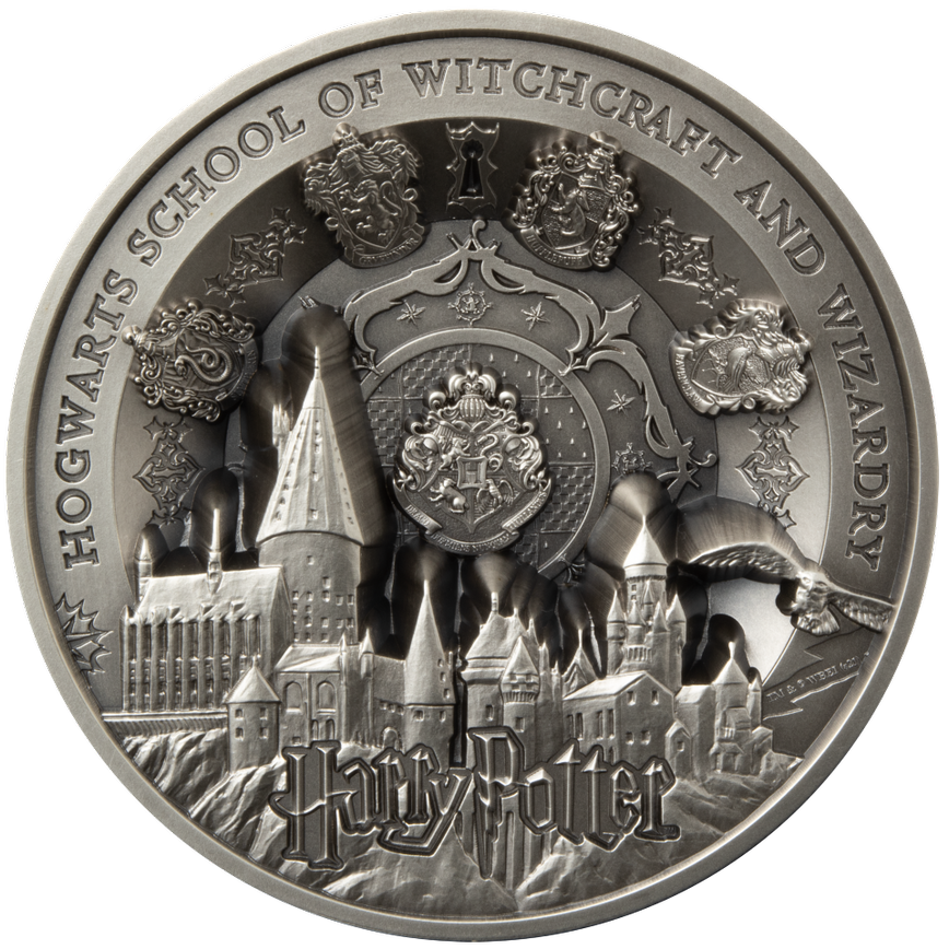 2021 Harry Potter Hogwarts Castle - Samoa - 1 Kg Silver Antiqued