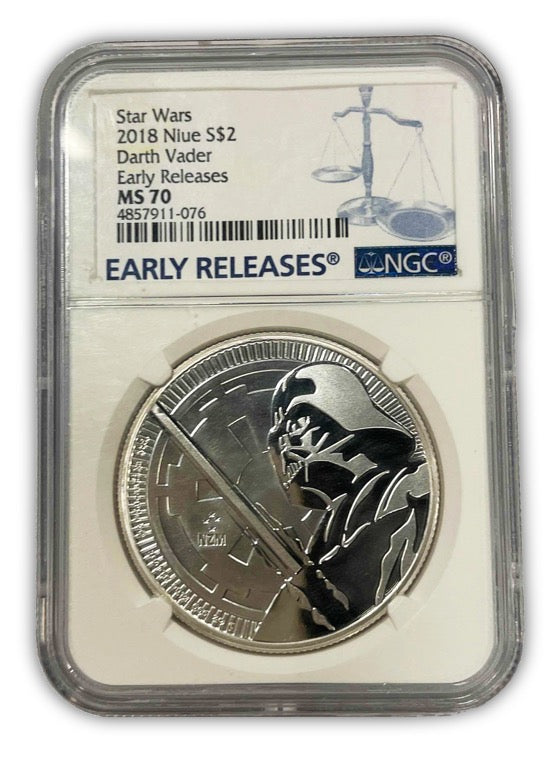 2018 Darth Vader 1 Oz Silver - NGC MS70 ER Early Release - CoinsTV