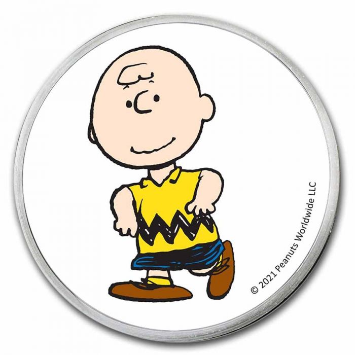 2021 Peanuts- Charlie Brown- 1oz Silver- Coloured Round