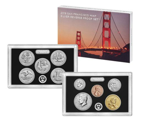 2018 Silver Reverse Proof Set - San Francisco - 10 Coins
