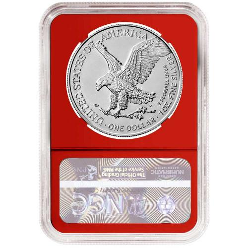 2021 Silver Eagle Type 2 - NGC MS70 - FDOI First Day of Issue Trump Label Red Core - CoinsTV