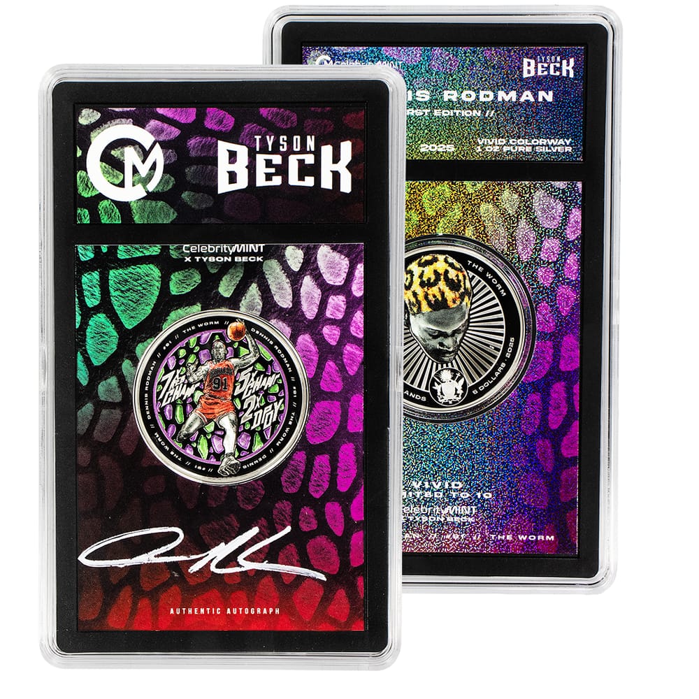 2025 Cook Islands 1 oz Silver Coin – Dennis Rodman Signature Design by Tyson Beck (Celebrity Mint Series) - CoinsTV