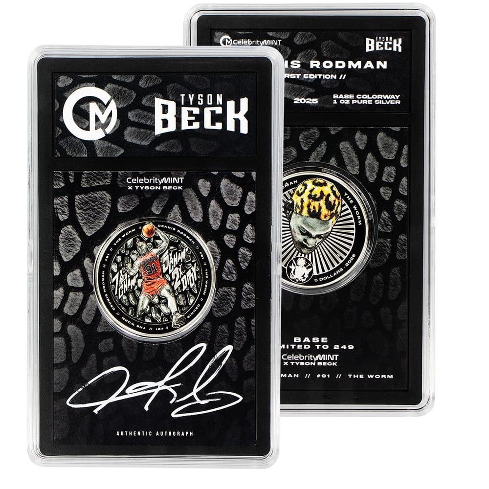 2025 Cook Islands 1 oz Silver Coin – Dennis Rodman Signature Design by Tyson Beck (Celebrity Mint Series) - CoinsTV