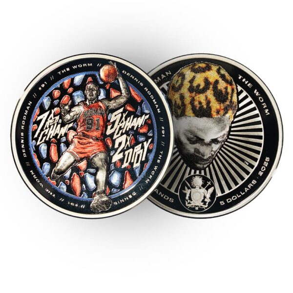2025 Cook Islands 1 oz Silver Coin – Dennis Rodman Signature Design by Tyson Beck (Celebrity Mint Series) - CoinsTV