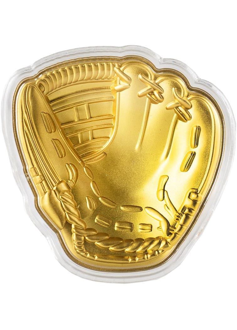 Celebrity Mint Major League Series -  2oz .999 Gilded Silver Baseball Glove in Gift Box - CoinsTV