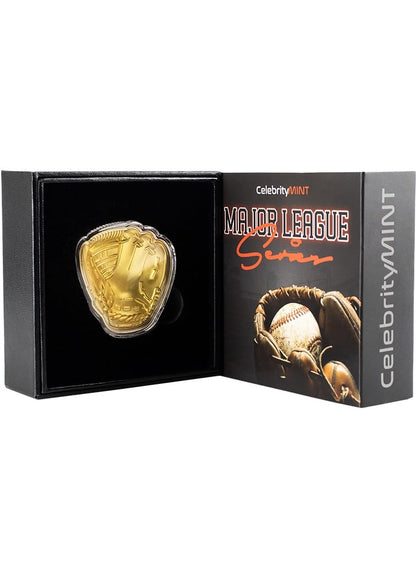 Celebrity Mint Major League Series -  2oz .999 Gilded Silver Baseball Glove in Gift Box - CoinsTV