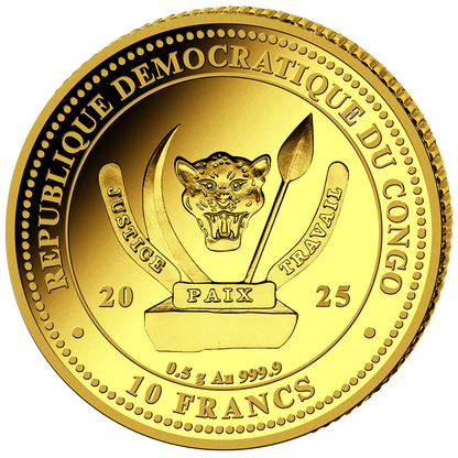 2025 Congo World’s Wildlife – Baby Lion 0.5 g Gold Proof Coin