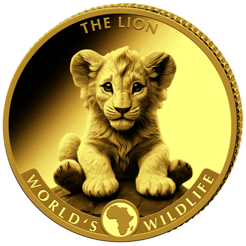2025 Congo World’s Wildlife – Baby Lion 0.5 g Gold Proof Coin