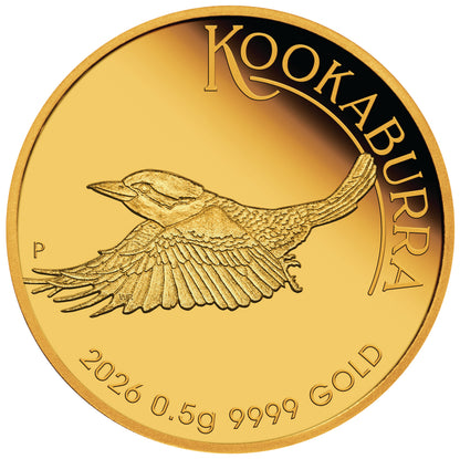 2026 Australia Kookaburra 0.5g Gold Coin in Card