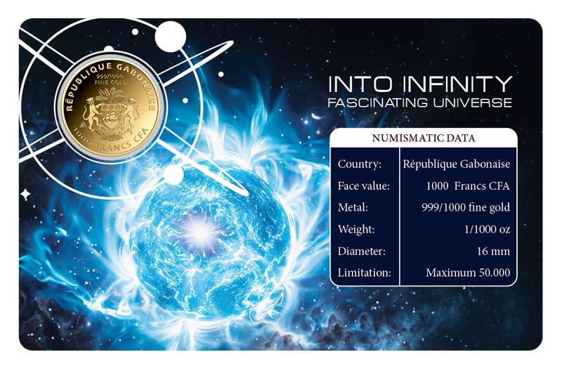 Gabon Into Infinity Neutron Star 1/1000 oz Gold Coin in Card - CoinsTV