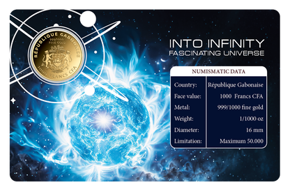 Gabon Into Infinity Neutron Star 1/1000 oz Gold Coin in Card - CoinsTV