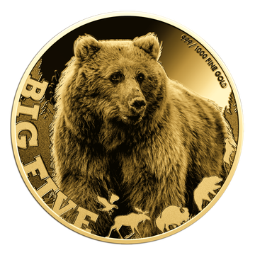 2022 Chad Big Five Grizzly Bear 1/200 oz Gold Coin