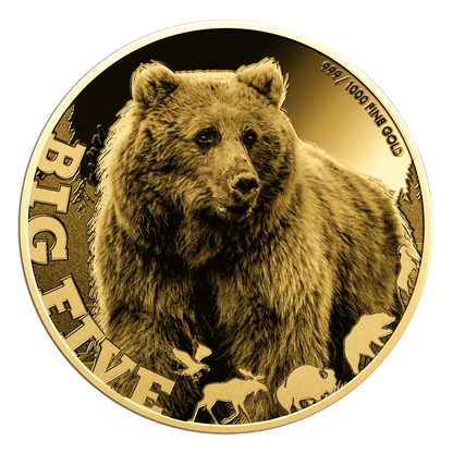 2022 Chad Big Five Grizzly Bear 1/200 oz Gold Coin