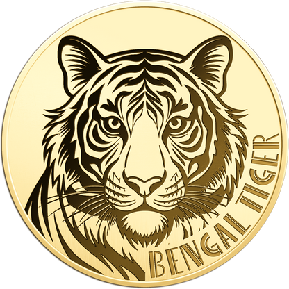 Gabon Bengal Tiger 1/1000 oz Gold Coin in Card