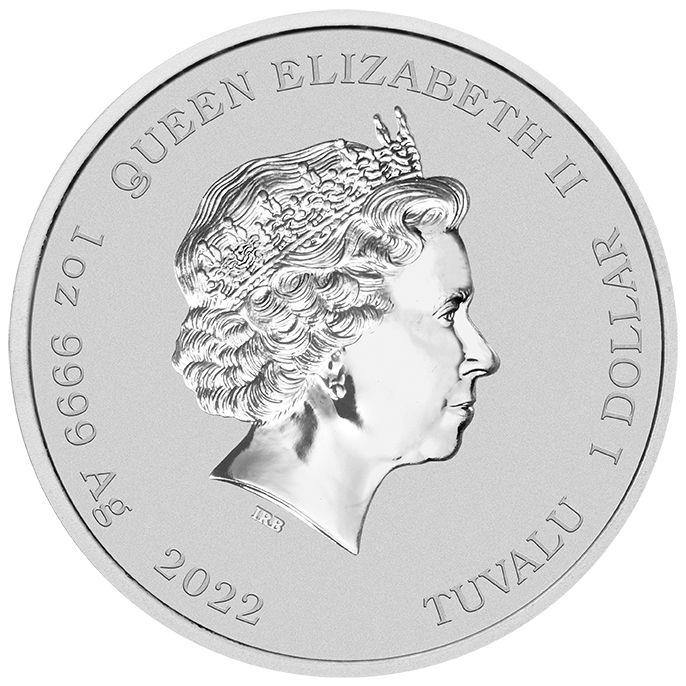 2022 Tuvalu James Bond 60 Years Color Logo BU In Card 1 oz Silver