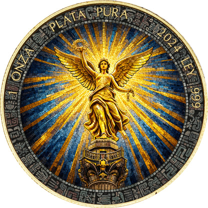 2024 Mexico Libertad Mosaic Angel of Independence Edition 1 oz Silver Coin