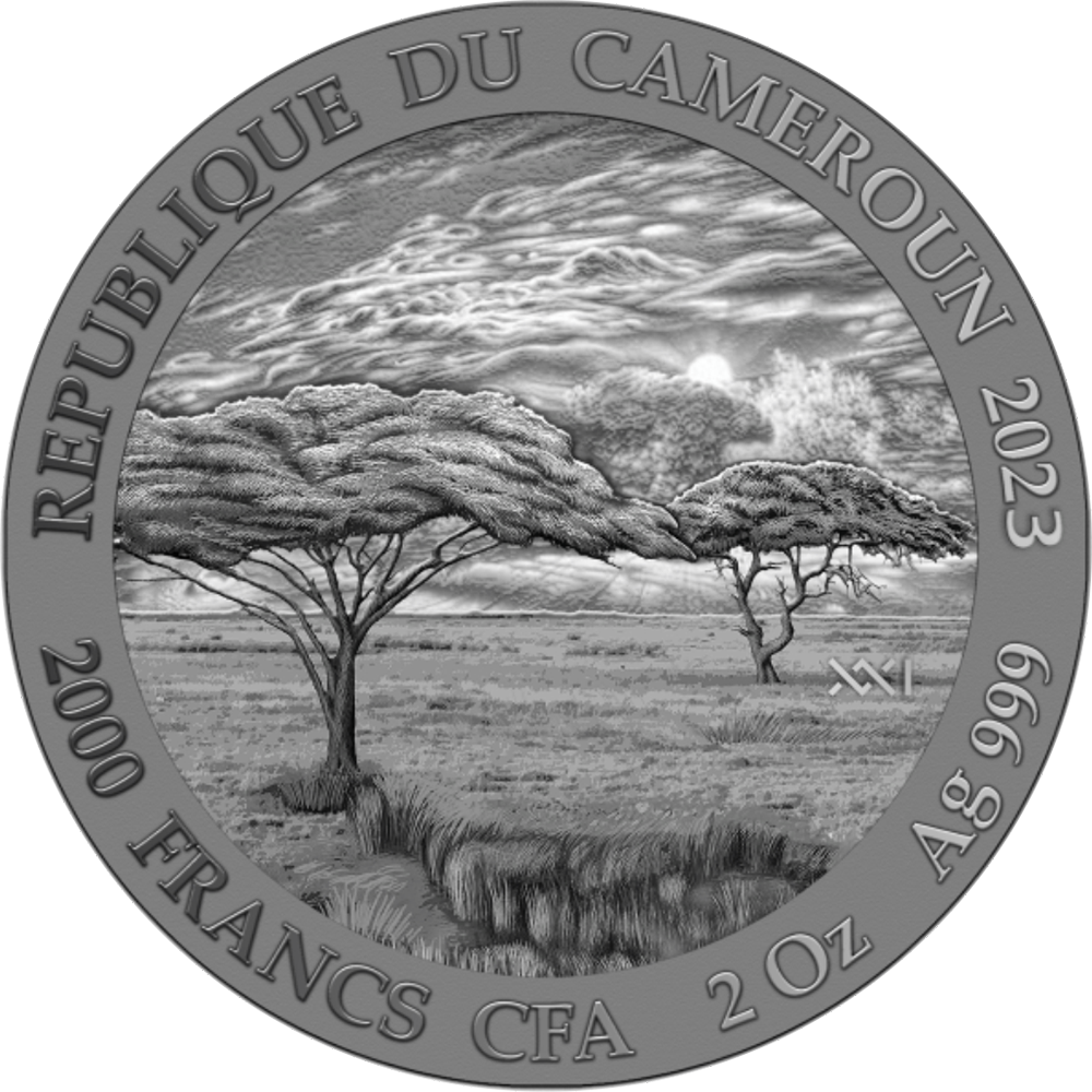2023 Cameroon Expressions of Wildlife Elephant 2 oz Silver Coin - CoinsTV