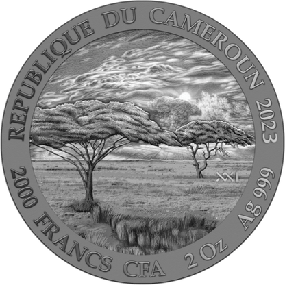 2023 Cameroon Expressions of Wildlife Elephant 2 oz Silver Coin - CoinsTV