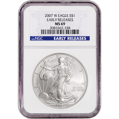 2007-W Silver Dollar Eagle - Early Releases - NGC MS69