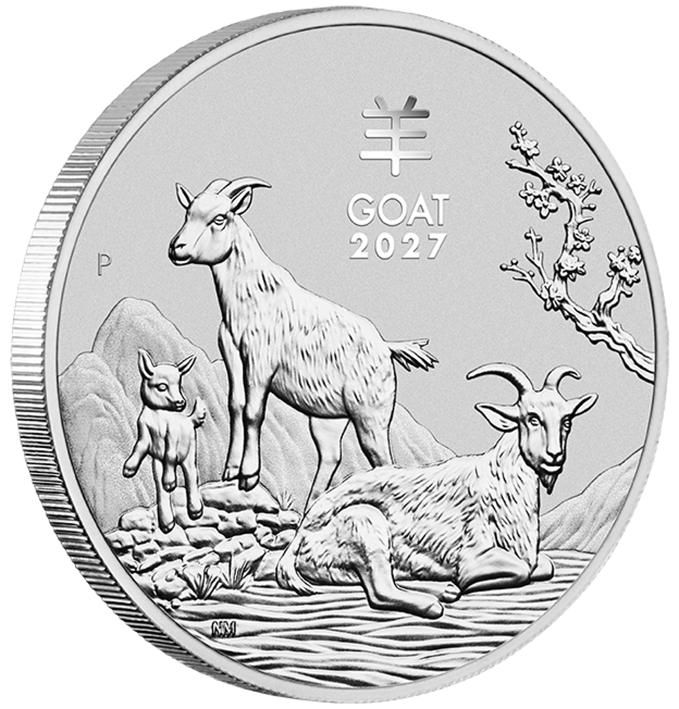 2027 Australia Lunar Goat BU 1/2 oz Silver Coin