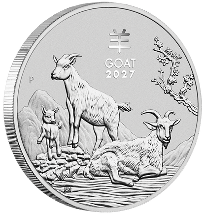 2027 Australia Lunar Goat BU 1/2 oz Silver Coin