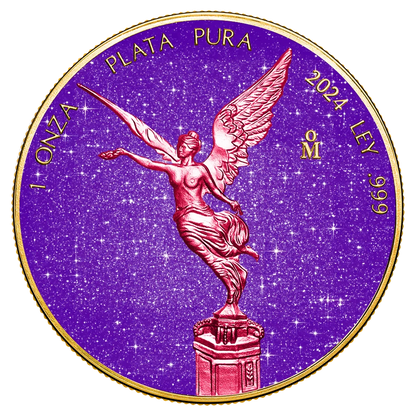 2024 Mexico Libertad Royal Amethyst Edition 1 oz Silver Coin