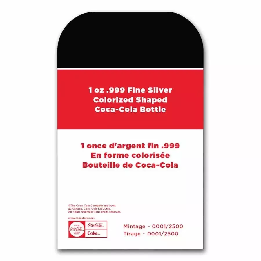 Coca-Cola Bottle Shaped Bar in Tin 1 oz Silver - CoinsTV