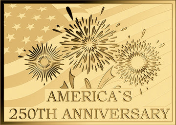 America 250th Anniversary 1/1000 oz Gold Medal in Card