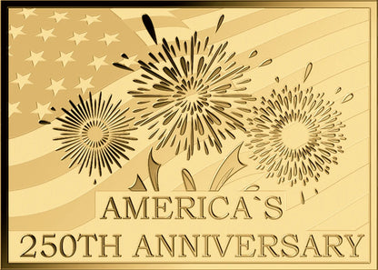 America 250th Anniversary 1/1000 oz Gold Medal in Card
