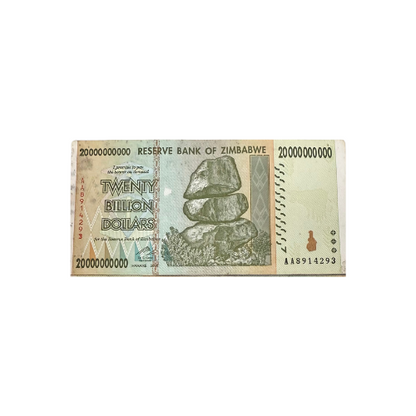 Zimbabwe 20 Billion Dollars Banknote