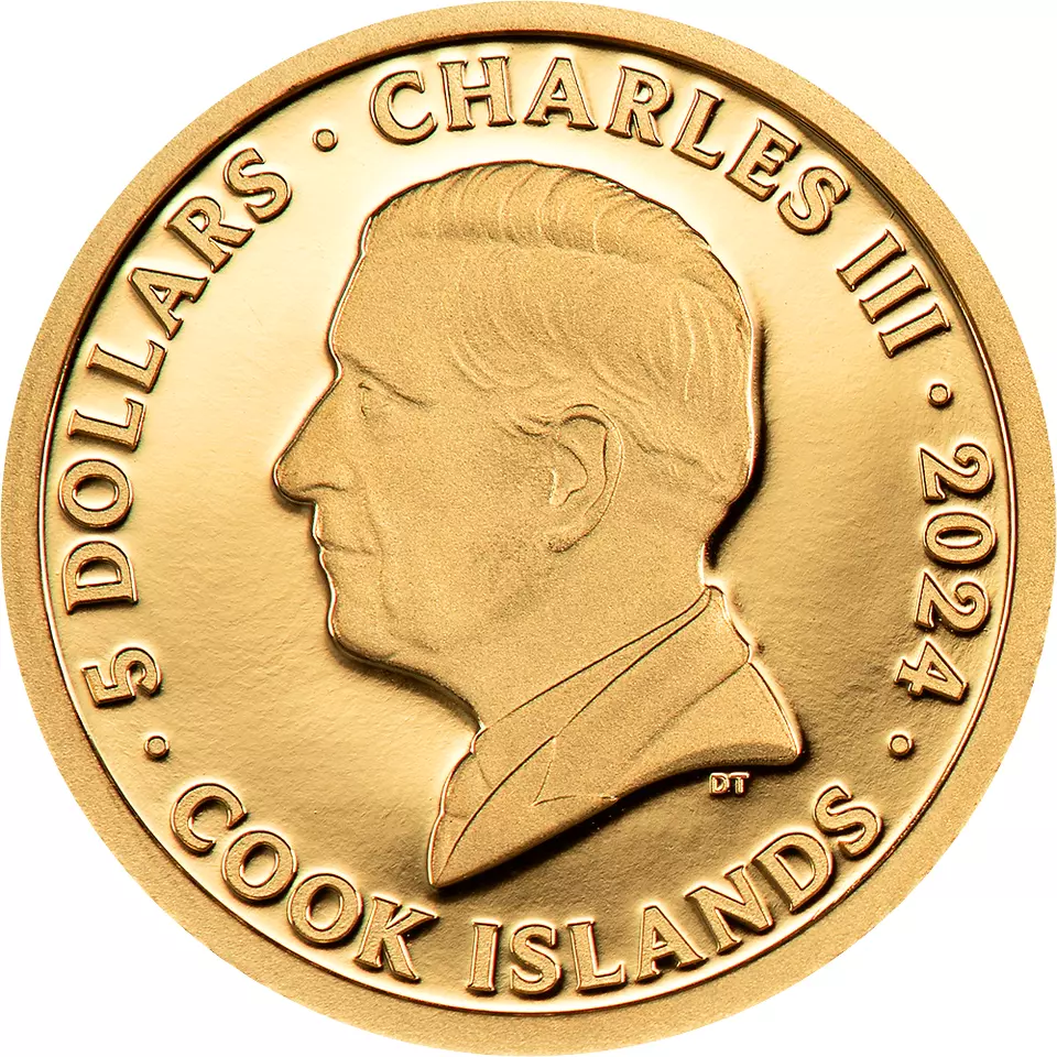 2024 Cook Islands Iron Maiden Powerslave 0.5 Gram Gold Proof Coin - CoinsTV