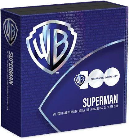 2023 Warner Bros. 100 - Looney Tunes Mashup - 3. Superman 2 oz Silver - CoinsTV