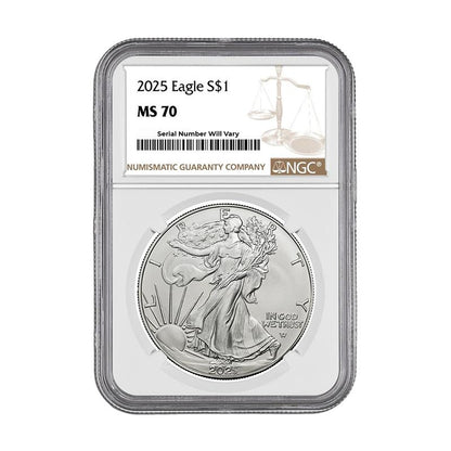 2025 Silver Eagle NGC MS70 - CoinsTV