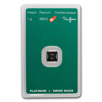 1 Gram Carded Platinum Bar - Argor-Heraeus - CoinsTV