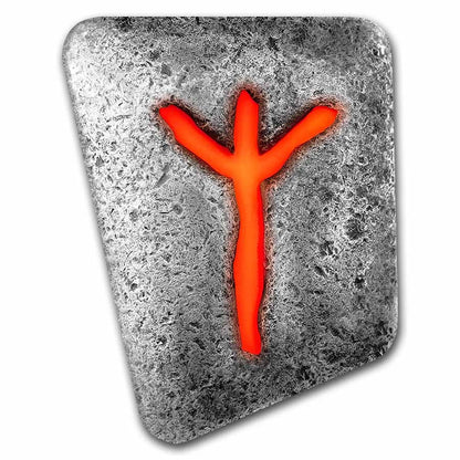 Germania Mint- Algiz Cast Rune- 1 oz- .9999 Argent Silver