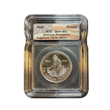 2026 Engelhard American Prospector 1/2 oz Silver - ICG GEM BU