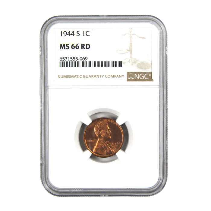 1944-S Lincoln Wheat Cent - NGC MS66 RD