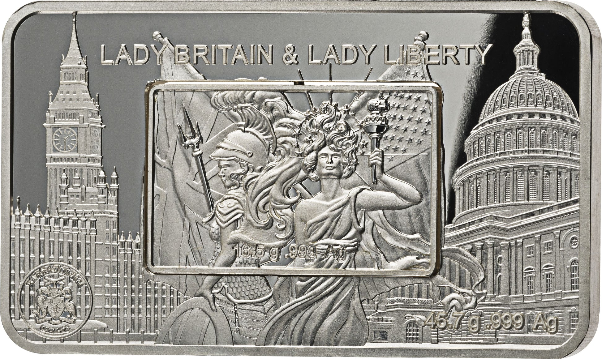 2024 Barbados Lady Liberty & Britannia 4 Verso 2 oz Silver Coin - CoinsTV