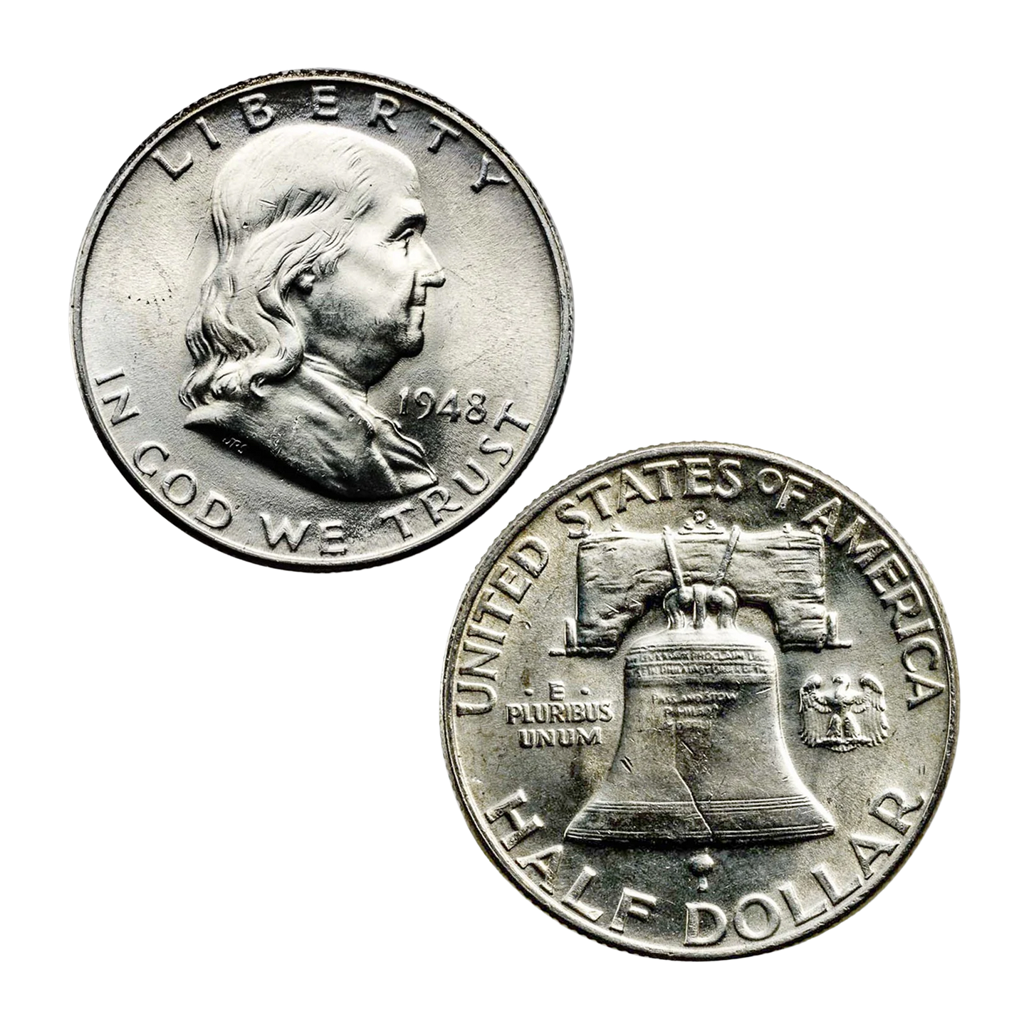 1948 Franklin 90% Silver Half Dollar Denver - Uncirculated